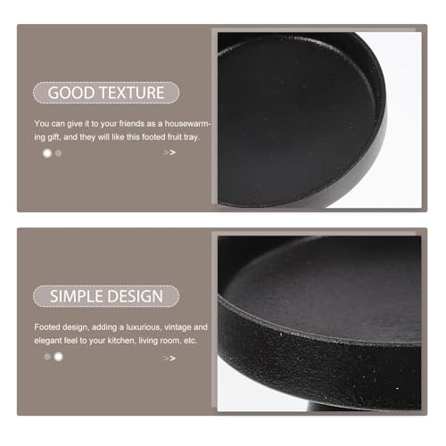DOITOOL Ceramic Footed Bowl - 5 inch Decorative Pedestal Bowl Fruit Fruit Tray Dessert Display Stand Serving Dishes for Home Kitchen Counter Centerpiece Table Decor - Black