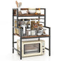GOFLAME Microwave Stand Countertop, 3-Tier Microwave Oven Rack with Storage, Heavy-Duty Metal Frame, Multifunctional Tabletop Organizer Shelf for Kitchen, Home Office, 110lbs Capacity, Industrial
