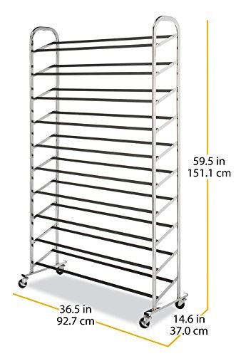 Whitmor 10 Tier Shoe Tower, 50 Pair, Chrome - color: 10 Tier,chrome