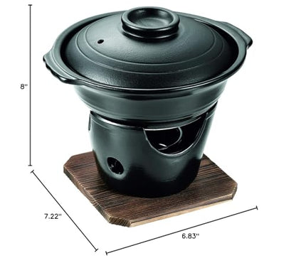 Pearl Metal HB-5219 Wagokoro Kaiseki Pot Set with Stove - size: 0.8 Quarts, style: B. Pot