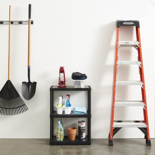 Gracious Living 33 Inch Heavy Duty 3-Shelf Light Duty Storage Shelf, Easy Assembly and Holds Up to 55 Pounds Per Shelf, Black - color: 3 Shelf - Black, size: 1 Pack