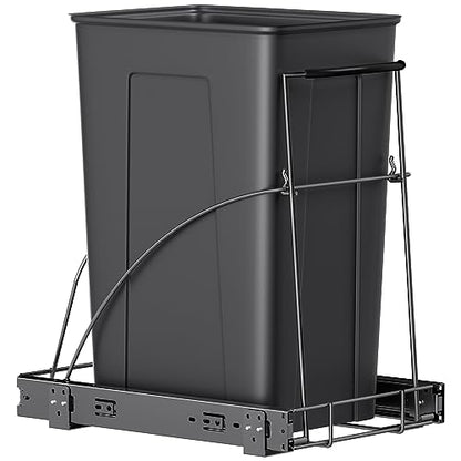 Insputer Pull Out Trash Can Under Cabinet, Requires 13" W X 18" D Cabinet, Under Sink Trash Can Kit, Slide Out Garbage for Kitchen(Not Included Can) - color: Black