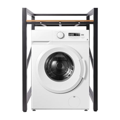 Over Washer and Dryer Shelves,Dryer Storage Shelf,3 Tiers Laundry Room Storage and Organizer Standing Shelf,Height Adjustable Laundry Room Shelves, Load-Bearing Capacity 22lbs (Black+Yellow) - color: Black+yellow