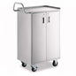 16" x 24" Commercial Stainless Steel Utility Cart with Locking Doors - Four Shelf Enclosed Base, NSF Heavy-Duty Metal Service Cart with Casters for Kitchen, Catering, Restaurant - size: 4 Shelf - Tall