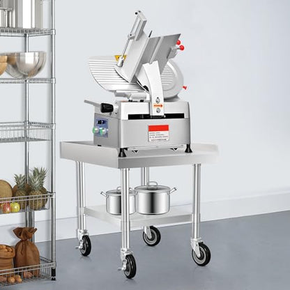 HARDURA Stainless Steel Equipment Stand Metal Prep Table with Casters 30"X 24" NSF 430 for Commercial Food Prep - size: 30" x 24"