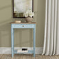 East at Main Console Table – 23.75” Wide Narrow Powder Blue Entryway Table with Storage & Shelf – Two Tone French Country Accent Table for Hallways, Foyers, Living Rooms and Small Spaces – Handcrafted