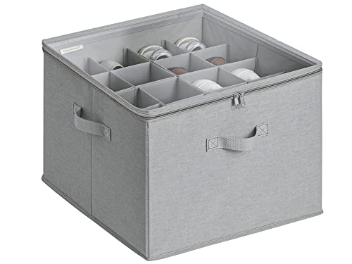 StorageWorks 16-Pair Shoe Storage Organizer, Adjustable Dividers, Grey | Holds up to 16 Pairs, Foldable, Clear Lid, Reinforced Handles, Fits Sneakers, Sandals & Flats, For Closet, Entryway & Bedroom - color: Grey, size: Medium