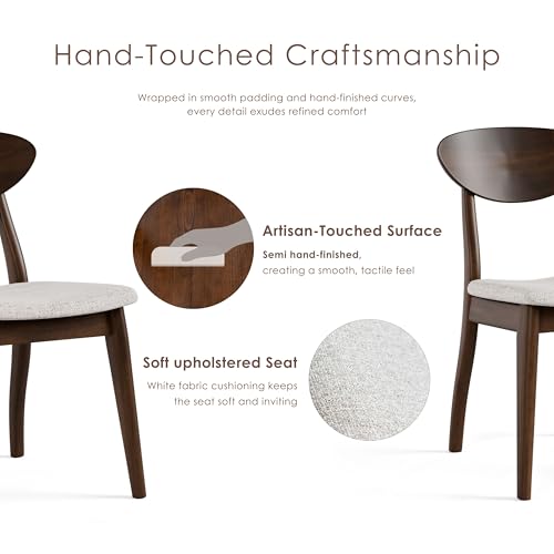 Furniture of America Nazaen V Mid-Century Modern Solid Wood 21.5-inch Side Chairs with Semi-Handmade, Perfect Round Radius and Upholstered Seat for Home Kitchen, Dining Room, Rich Walnut (Set of 2) - color: Rich Walnut, size: Style 5