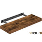 QEEIG Floating Shelf for Wall Bathroom Shelves Bedroom Kitchen Living Room Farmhouse Small Book Shelf 16 inch Set of 1, Brown (015-BN1) - color: A. Brown, size: 15.7" x 6.7"