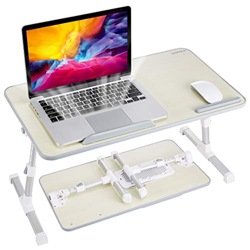 Lap Desk for Laptop, 8AMTECH Ajustable Lap-top Table with Cooling Fan Office Desk for Laptop, Working, Reading, Writing, Drawing and Eating in Bed Sofa Floor Couch - color: Wood