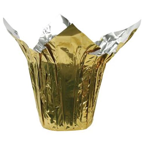 Premium 4.5" Floral foil Plant Pot Covers - 5 Units (Metallic Gold)