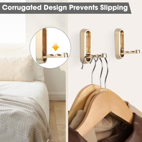 Folding Coat Hooks, 2 Pcs Foldable Gold Wall Hooks Heavy Duty Foldable Hook Bathroom Towel Hooks Robe Hooks Wall Mounted for Hanging Coat Towels Clothes Hat Bags Keys - color: Gold, size: 2 Pcs