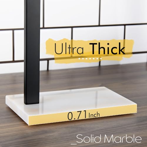 KOKOSIRI Hand Towel Rack Stand Towel Holder with Steady Marble Base for Bathroom Vanity Countertop, Matte Black Stainless Steel 15.7'' Height THS0006-BK - color: Matte Black, size: 1-Bar