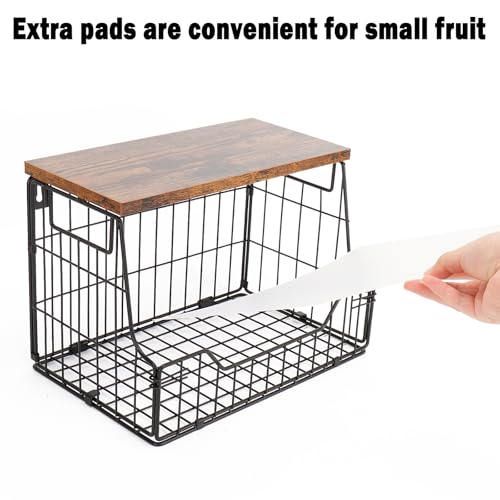 Livabber Fruit Basket for Kitchen, Metal Fruit Vegetable Storage Bin with 2 Banana Hangers, Countertop Wire Basket Organizer for Snack Potato Onion, Screw Mounted or Stand (Black, 2 Pack) - style: 2 Pack