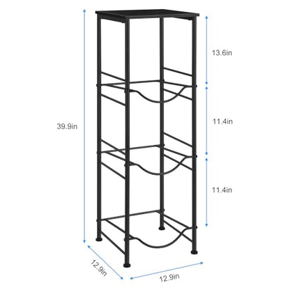 OYEAL Water Jug Holder Stand 5 Gallon Water Bottle Holder Organizer with Shelf, Heavy Duty 3 Tier Water Bottle Storage Rack for Kitchen, Office, Living Room, Black - style: Round Tube Black