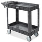 Dryser Utility Cart with Wheels, 40" x 17" Heavy Duty 550 lb. Capacity with Shelves - 2 Tier Rolling Cart with Two 5" Swivel Casters for Warehouse, Garage, Cleaning - size: 2 Shelves 2 Swivel 40x17