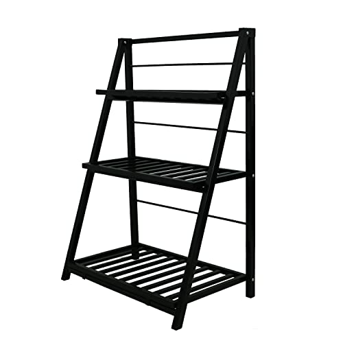 Gardzen Heavy Duty 3 Tier Metal Plant Stand, Flower Display Rack & Planter Shelf Holder for Indoor Outdoor Use, Clearance – Partial Coating Peels