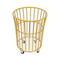 Wire Metal Rolling Laundry Basket on Wheels | Mesh Wire Laundry Basket Storage Cart for Bathroom Bedroom Dirty Clothes Storage,11.8in Base Diameter, 14.2(D)×15.7in(H) - size: C