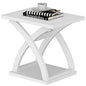 ChooChoo End Side Table,Modern End Table with Storage Shelf | Simple shape, Living Room,White - color: White, size: 15.7"D x 21.7"W x 19.6"H