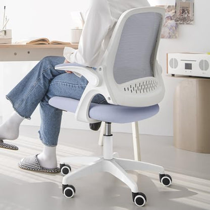 NEO CHAIR Office Desk Gaming Ergonomic Computer Chair with Lumbar Back Support Adjustable Height Swivel Rolling Wheels Flip-up Arms Mesh Chair for Home Vanity (Purple) - color: Purple