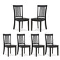 COLAMY Wooden Dining Chairs Set of 6, Farmhouse Dining Room Chairs, Windsor Spindle High Back Side Chairs, Armless Rubberwood Kitchen Table Chairs, Dark Brown - color: Dark Brown, size: Set of 6