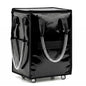 Large Reusable Grocery Bag on Wheels, Foldable Rolling Tote Bag with Handle and Zipper for Market Laundry Travel - color: Black