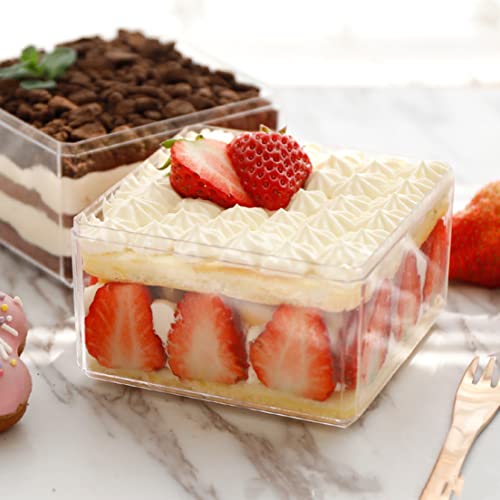 KissYou Acrylic Box Clear Display Box with Lid Jewelry Storage Container Party Decoration - size: 3.94 x 3.94 x 2.36 Inch