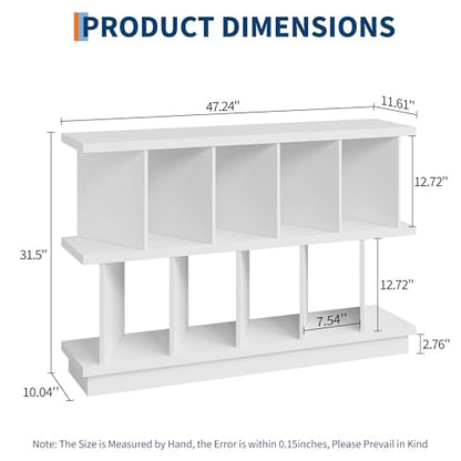 GAOMON 8 Cube Low Bookshelf Bookcase - Wooden TV Stand Cabinets with Removable Back Panels, Modern Home Display Storage Rack for Living Room, Bedroom, Entrance - White - color: White