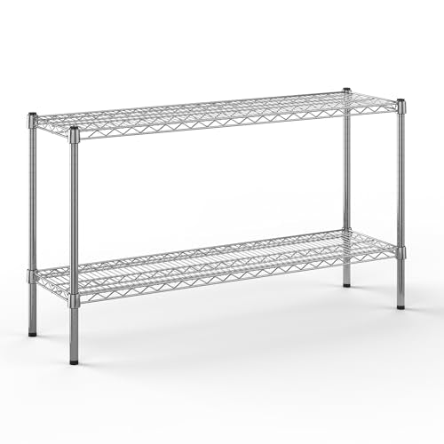 14" Deep x 48" Wide x 27" Height Wire Shelving Kit | 2-Tier | NSF Commercial Storage Rack Unit - size: 14" Deep x 48" Wide
