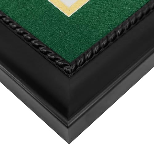 GMFrames Double 8.5x11 Diploma Certificate Frame, Solid Wood & Tempered Glass, Cherry Lacquer Finish & Intricate Rope Detail, Green over Gold Mat - color: Black / Green Gold Mat, size: 14x20 for Double 8.5x11