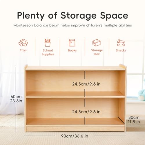 OOOK Montessori Shelf, Toy Organizers and Storage, 2-Tier Toddler Bookshelf Suitable for Classroom, Kindergarten, Kids Room, Playroom and Daycare Center - size: Montessori 2-Tier Toddler Bookshelf