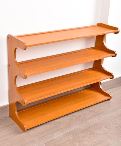 Shoe Rack Bamboo Stackable Freestanding Wooden Shoe Storage Storage Rack Suitable for Narrow entryways,Closets,garages, and Dorm Rooms (Light Brown, 4 Tier (27.56 in)) - size: 4 Tier (27.56 in)