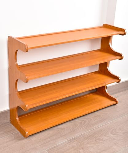 Shoe Rack Bamboo Stackable Freestanding Wooden Shoe Storage Storage Rack Suitable for Narrow entryways,Closets,garages, and Dorm Rooms (Light Brown, 4 Tier (27.56 in)) - size: 4 Tier (27.56 in)