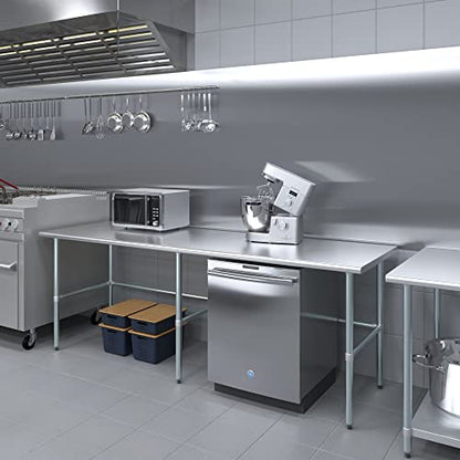30 in. x 96 in. Open Base Stainless Steel Work Table | Residential & Commercial | Food Prep | Heavy Duty Utility Work Station | NSF - size: 96 in. Length x 30 in. Width