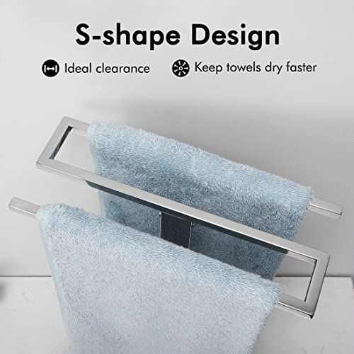 KES Hand Towel Rack Stand, Countertop Towel Rack Free Standing S-Shape Hand Towel Holder with Marble Base for Bathroom SUS304 Stainless Steel Polished Finished, BTH223 - color: Polished Finished
