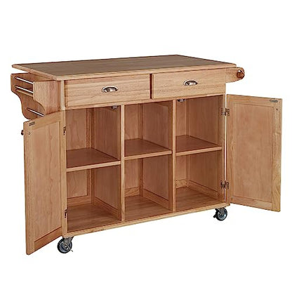 Homestyles General Line Natural Wood Mobile Kitchen Cart - style: Classic