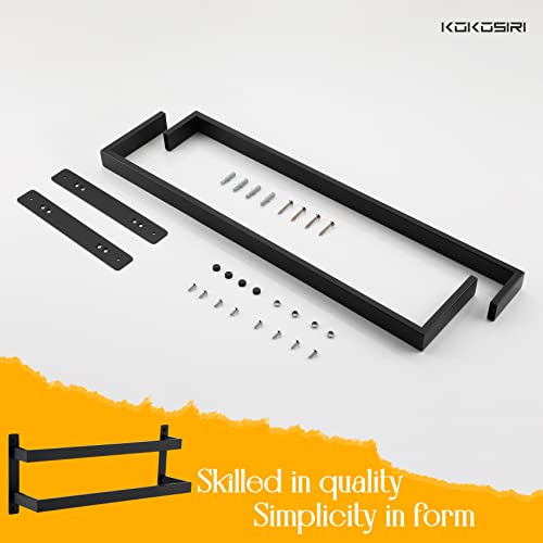 KOKOSIRI Towel Bars Black Bath Towel Holders 20 Inches Bathroom 2-Tiers Ladder Towel Rails Wall Mounted Towels Shelves Rack Stainless Steel, B5008BK-L20 - color: Matte Black, size: 20-Inch