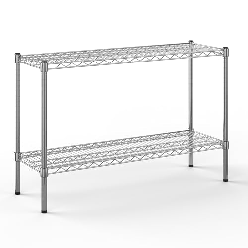 14" Deep x 42" Wide x 27" Height Wire Shelving Kit | 2-Tier | NSF Commercial Storage Rack Unit - size: 14" Deep x 42" Wide