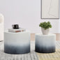 Round Coffee Table Set of 2, Nesting Coffee Table and End Table Set Wood Small Circle Drum Side Table for Living Room Office, No Assembly,Black&White - color: Black&white