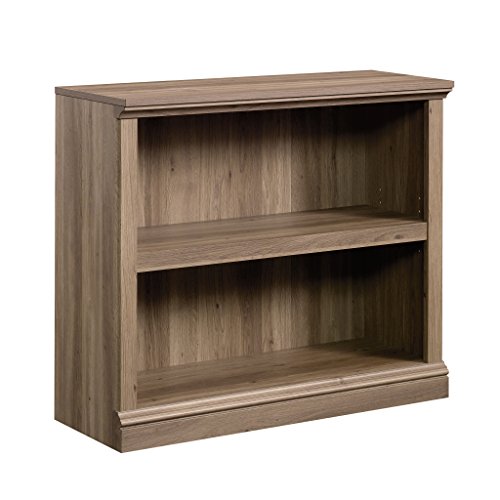 Sauder 2 Tier Book Shelf Wooden Bookcase Multipurpose Bookshelf for Home Office, Living Room, in Salt Oak - color: Salt Oak Finish