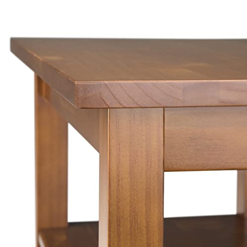 SIMPLIHOME Warm Shaker Solid Wood 14 inch Wide Transitional-Style Narrow Side Tables in Light Golden Brown for the Living Room and Bedroom (Set of 2) - color: Light Golden Brown, size: 14 inch, style: End Table (Set of 2)