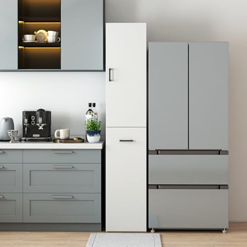 70'' Tall Narrow Storage Cabinet with Handle & Wheels, 6 Tier Pull-Out Kitchen Pantry Cart, Rolling Slim Freestanding Organizers Shelf Spice Rack for Small Spaces (White, 6 Tier) - color: White, size: 6 Tier