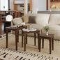 Kmax Nesting Tables Set of 3, Small Sofa Side Table Rustic Stacking End Table Rectangle Solid Wood Coffee Tables for Small Space - Walnut - color: Walnut