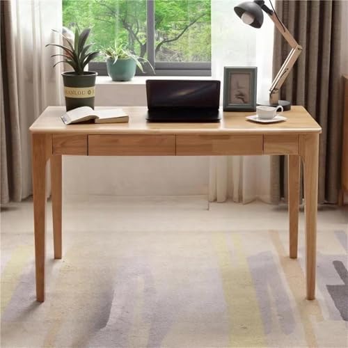 Solid Wood Desk with Drawers, Small Computer Desk for Small Spaces, Gaming Study Home Office Desks for Work, Student PC Desk for Bedroom, Escritorios para Cuartos (Wood Color, 39inch) - color: Wood Color, size: 39inch