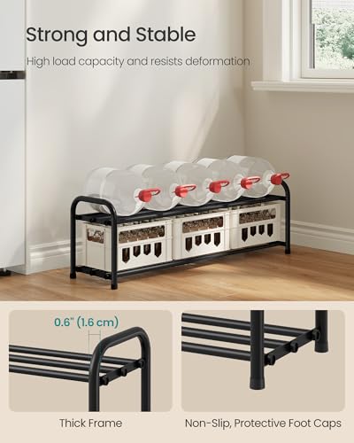 SONGMICS Expandable Shoe Rack, Adjustable Shoe Organizer Storage Shelf, Sturdy and Heavy-Duty, for Closet, Entryway, Living Room, 2-Tier, Ink Black ULMR026BD01 - size: 2 Tiers (11.9"H)