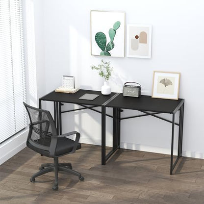 Lutown Teen Folding Computer Desk - 32 inch, Writing & Gaming, Small Space Office Desk, Black, No Assembly Required - color: Black, size: 32 Inch