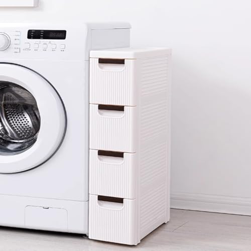 4 Drawers Slim Bathroom Storage Cabinet,Narrow Plastic Storage Cart,Rolling Dresser on Wheels for Living Room,Bathroom,Kitchen - size: 4 Drawers