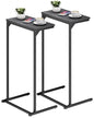 TUTOTAK C Shaped End Table, Small Side Table, Set of 2, 28.7 inch Tall Couch Table, Sofa Table, Living Room, Bed Room, Black TB01BK0712 - color: Black