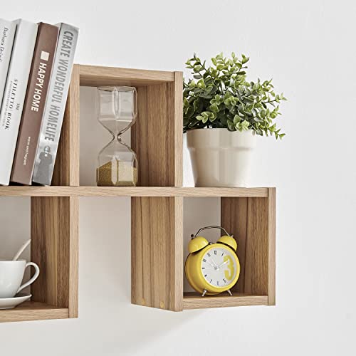 Danya B. Cubby Chessboard Wall Shelf - Horizontal or Vertical (Chestnut)