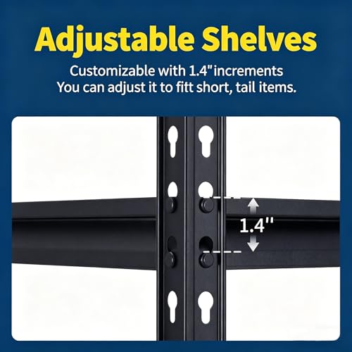 Heavy Duty Storage Shelves 5-Tier Shelving Unit, 2500 LBS Capacity Metal Rack for Garage Kitchen Pantry, Adjustable Shelves, 35" L x 18" W x 72" H - size: 72" H x 36" W x 18" D